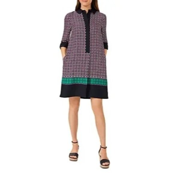 Hobbs London Marci Dress Geometric Print Shift Dress 6 - Picture 1 of 9